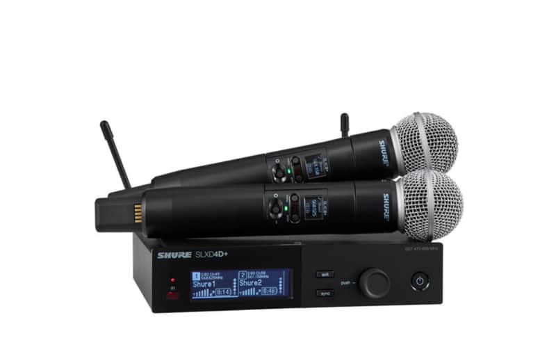 Shure SLXD24D/SM58-h55 freq- Digital Wireless Dual Handheld System - NEW - BLACK image 1