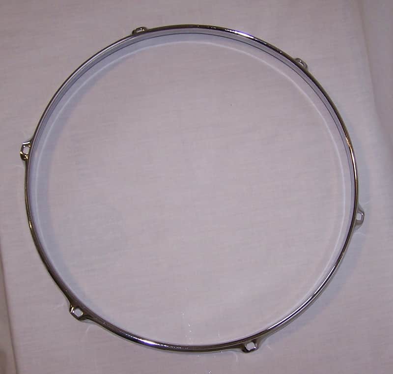 14" Chrome Over Steel 6-Hole Triple Flanged Drum Hoop image 1