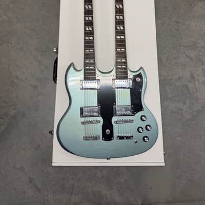 Brandon’s Custom Shop Double Neck 12/6 - Aqua Green image 1