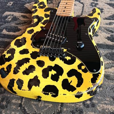 Friedman USA Custom Shop Vintage S Strat Guitar in Yellow & Black Leopard with extras image 12