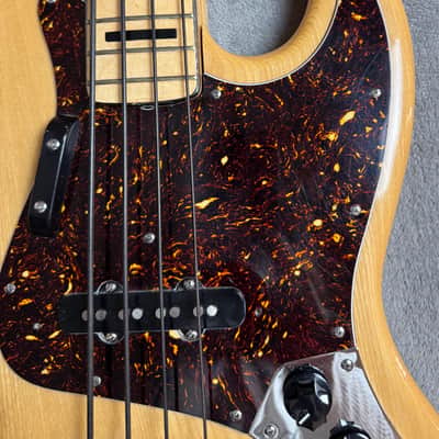 Vintage 1970s MIJ J.D. Lee Copy Jazz Bass Natural Maple Block Inlays Made in Japan image 3