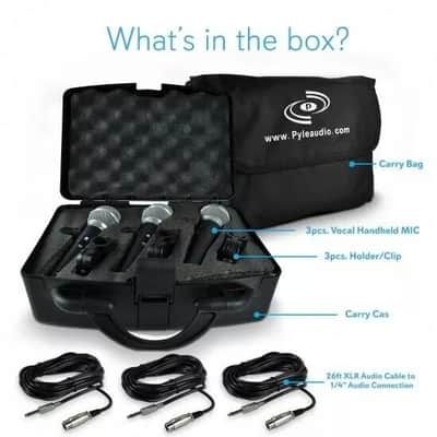 Dynamic Microphone Kit – 3 Professional Handheld Mics with XLR Cable image 5