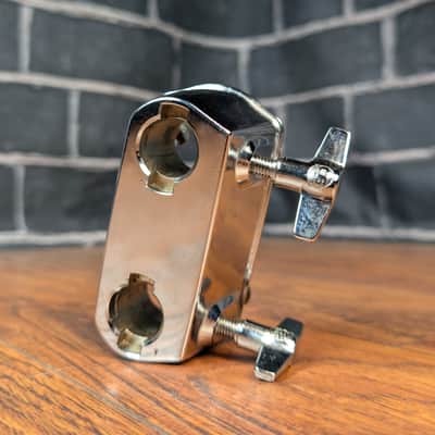 CB SP Series Bass Drum Double Mount – 5/8" Tom Arm Fit – 1 3/4" × 2 5/8" Hole Spacing – Chrome Hardware – Light Wear – Solid Mounting Solution image 1