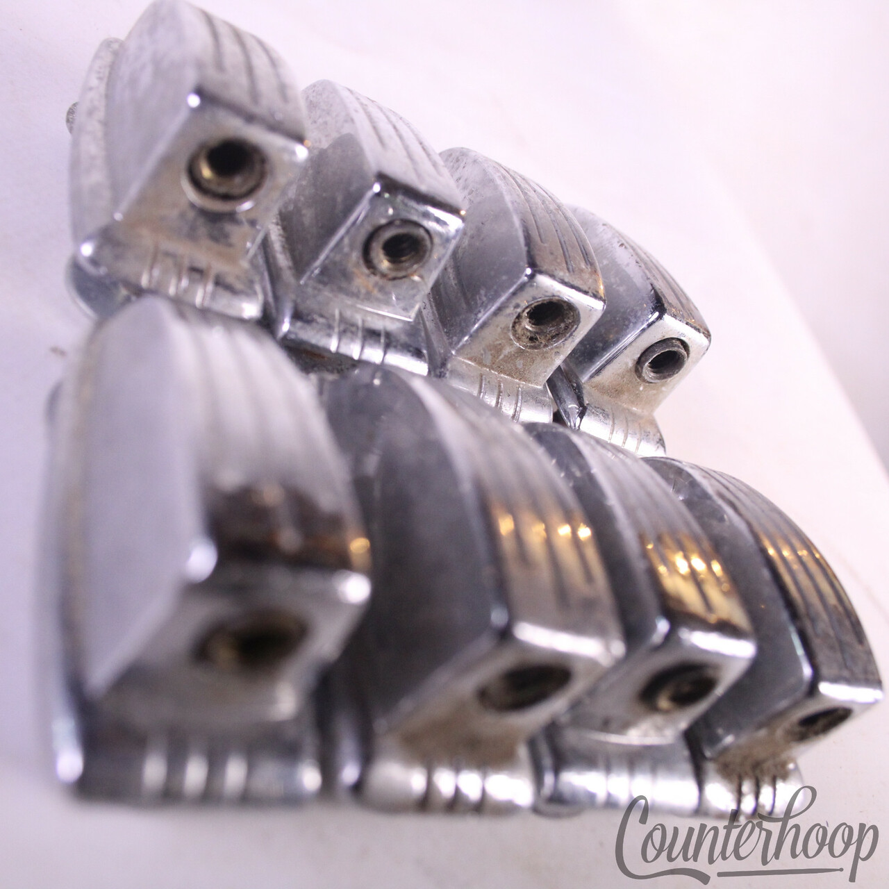 Ludwig 8x Tom/Snare Drum Small Classic Lugs Set Chrome 1 1/4" Vintage  USA 60s* — main photograph