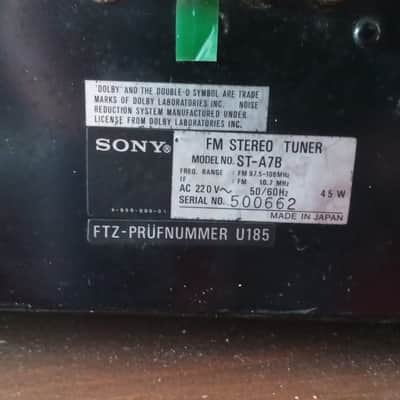 Sony ST A7B FM Stereo Tuner 1977 - 1981 - Black image 13