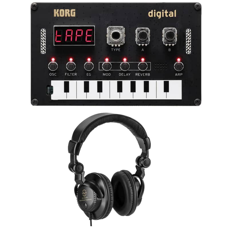 Korg Nu:Tekt NTS-1 Digital DIY Programmable Synthesizer - With H&A Closed-Back Studio Monitor Headphones image 1