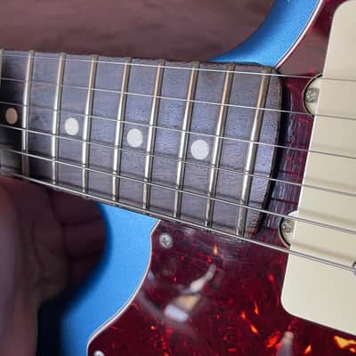 Fender American Performer Jazzmaster with Fralin P90s and SKB Case - Satin Lake Placid Blue image 13