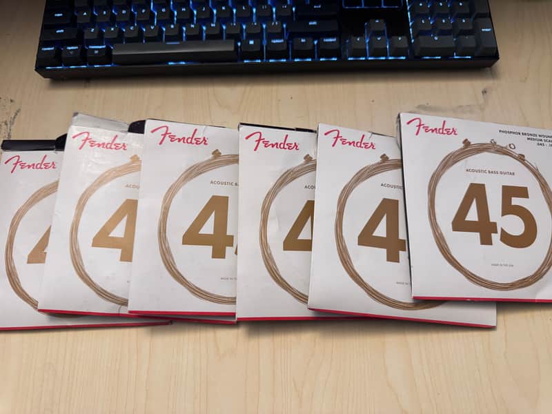 Fender 8060 Acoustic Bass Strings, Phosphor Bronze, Long Scale, .45-.100 Gauges (6 new sets of strings) image 1