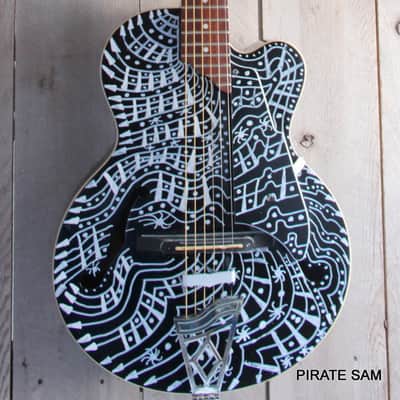Vox VGA-3PS Giulietta Custom Art Guitar Acoustic Archtop with Built-In Electronics " Web of Deception " w/gig bag image 4
