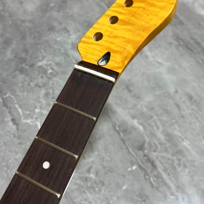6 string Rosewood Stainless steel 22frets Gloss Yellow Maple Electric guitar neck hole:10mm image 6