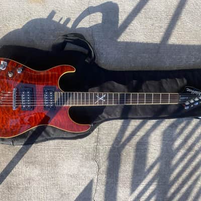 2008 Washburn X-Pro 50 Q Left-Handed Red Quilt Top with Softshell Case image 17