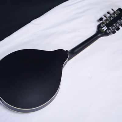 LUNA Moonbird A-style Mandolin NEW acoustic/electric Black Satin w/ Case image 7