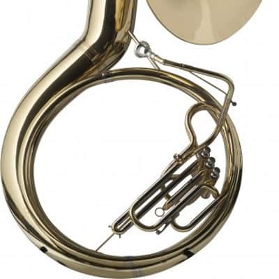Levante Bbb Sousaphone 3 Valves W/abs Case On Wheels Gold Lacquer LV-MB4705 2 Year Warranty image 2