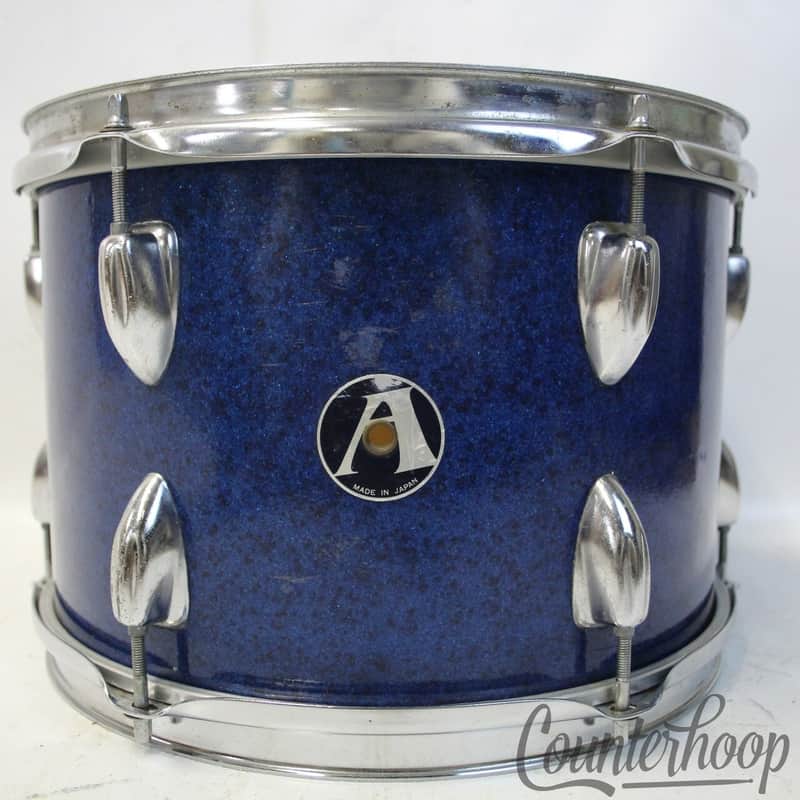 Tama "A" 12x8"Tom Drum Blue Sparkle Vintage 60s Star/Hoshino 6Ply Mahog Stencil image 1