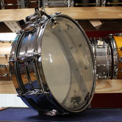 Early 2000s Tama 5x14 Stewart Copeland Signature Chrome Over Brass Snare Drum image 5