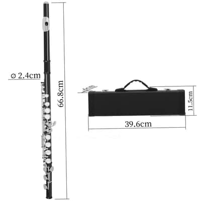 New Black 16-Hole C Flute for Beginners and Student Musicians – Includes Case and Accessories image 4