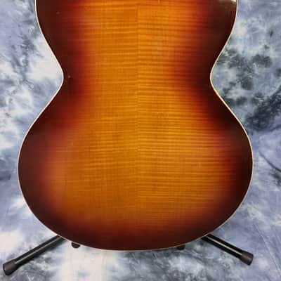 Vintage RARE 1943 Silvertone Model 710 Sunburst Archtop Neck Reset Pro Setup Hard Shell Case image 10