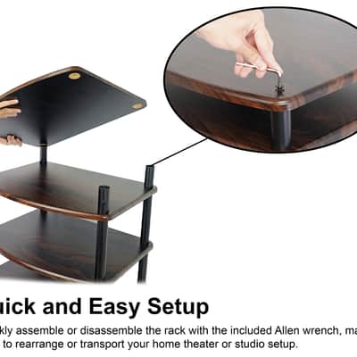 Pair Rockville RockShelf 58D Dark Wood 5.25" Bookshelf Speakers+28" Stands+Rack image 12