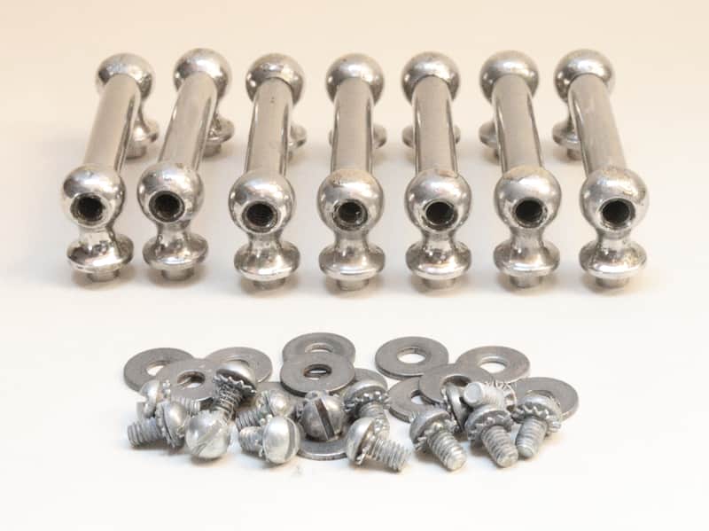 (7) Original Ludwig Nickel Plated Tube Lugs for Wood Shell Snare Drum, Set of Seven, 2  7/16" Length, Mounting Hardware / 1920s-30s image 1