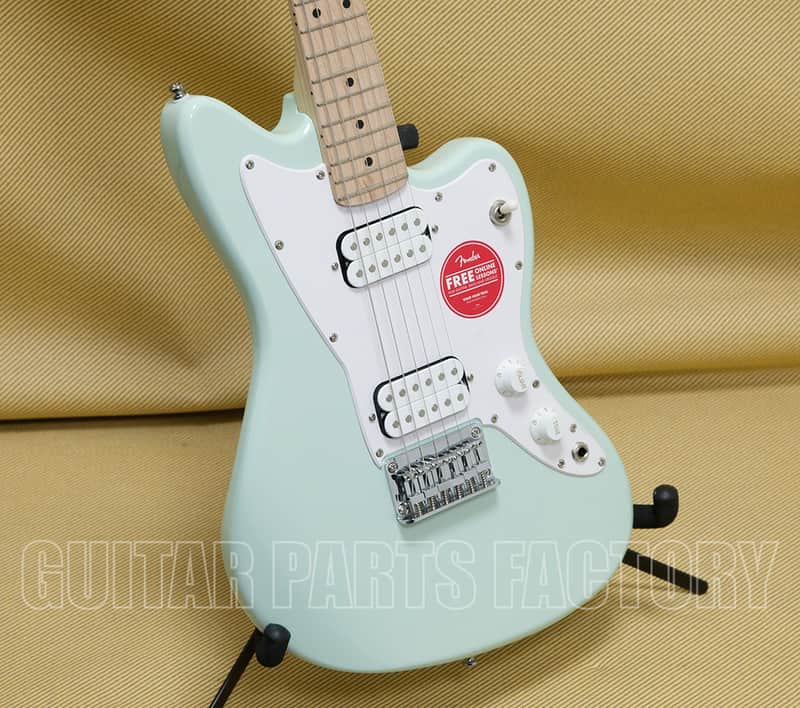 037-0125-557 Squier by Fender Mini Jazzmaster HH Electric Guitar Maple Neck Surf Green image 1