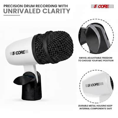 5 Core Conga Mic Snare Tom Set Professional XLR Cardioid Condenser Instrument Microphone Kit image 6
