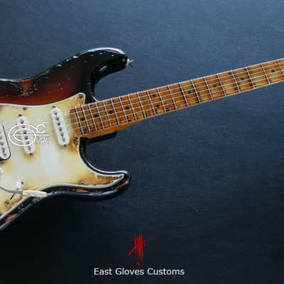 Fender Stratocaster SSH Sunburst / Pelham Blue Heavy Aged Relic by East Gloves Customs image 12