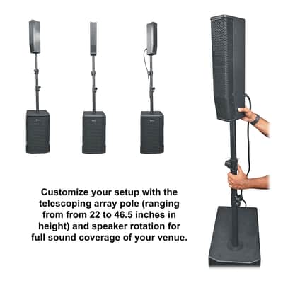 (2) Rockville TITAN COLUMN 12 Pro/DJ Powered Array Speakers w/12" Subs+Carry Bag image 12