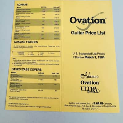 Ovation Guitars Dealer Catalog & Price List Package 1980 image 4