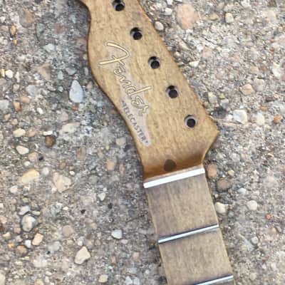 Lefty Musikraft Custom 50s V Profile Relic Tele Guitar Neck Amber Bone Nut Maple image 15