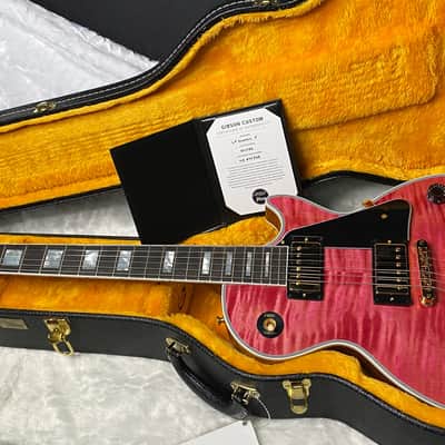 NEW! Gibson Dealer Select Custom Shop Les Paul Custom AAA Figured Top - Transparent Pink - Authorized Dealer - WOW! 8.65 lbs - G06982 image 14