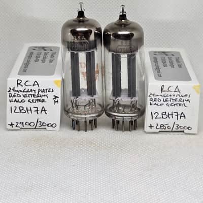 RCA 12BH7A Gray Plate Halo Getter Well Matched (5.0%) Pair NOS 12BH7 ECC99
