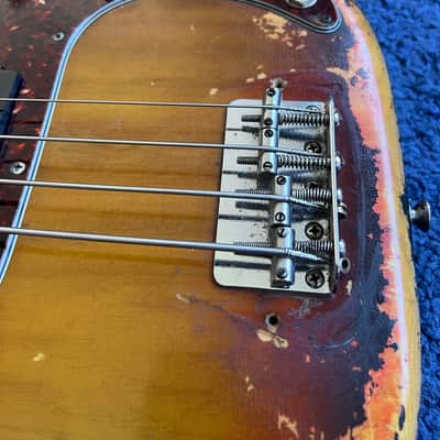 1974 Fender Precision Bass Sunburst Rosewood Board image 15