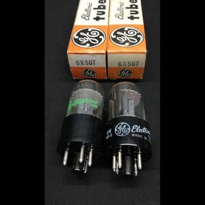 NOS PAIR GE 6X5GT Rectifier Radio Audio Vacuum Tubes Vintage Tested F.9677 image 1