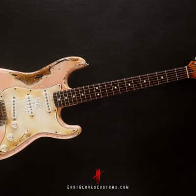 Fender Stratocaster Shell Pink Heavy Aged Relic by East Gloves Customs image 13