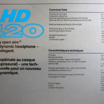 Vintage 1979 Sennheiser HD 420 HiFi Open Air Stereo Headphones in Original Box image 7