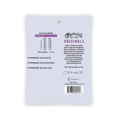 Martin M175 Original 80/20 Bronze Acoustic Guitar Strings, 11-52 Custom Light image 2