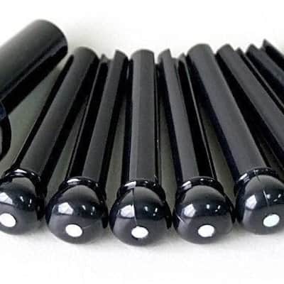 D'Addario #PWPS10 - Molded Bridge Pins with End Pin Set-Ebony with Ivory Dot image 2