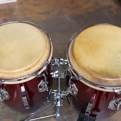 Toca Kaman Traditional Series Congas w/Double Conga Stand Transparent Cherry image 9