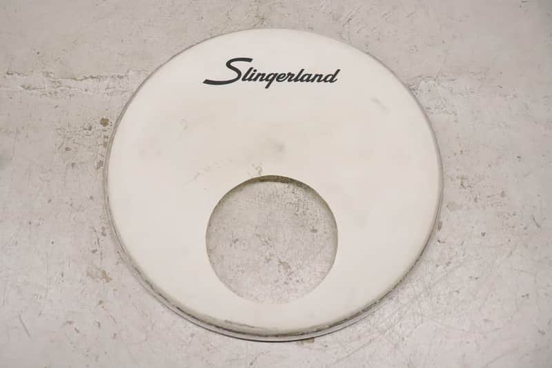 Slingerland 22" Coated Bass Drum Logo Head Vintage image 1