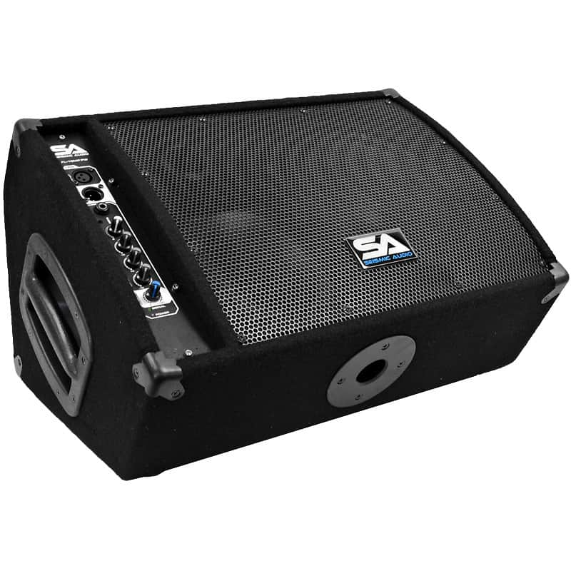Seismic Audio FL-10MP-PW Powered 1x10" 2-Way 250w Floor Monitor Wedge Speaker image 1