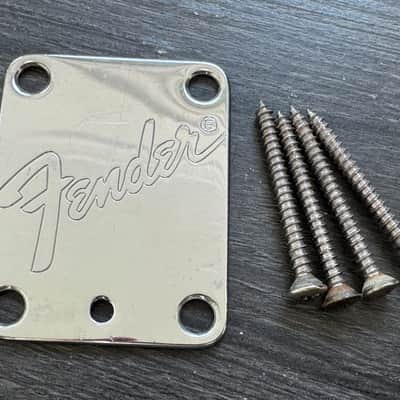 Vintage 1992 Fender USA Strat Plus Relic Neck Plate and Screws Stratocaster image 2
