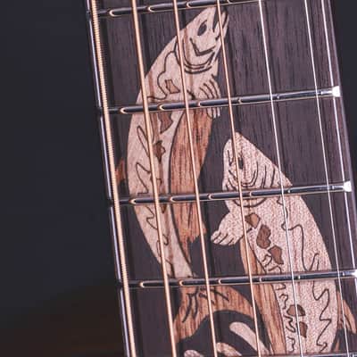 Crafter SM G-MAHO CE Anniversary MAHO Series Grand Auditorium Cutaway Salmon Inlay Design Solid Spruce Top Mahogany Neck 6-String Acoustic-Electric Guitar w/Gig Bag image 7
