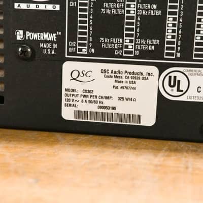 QSC CX302 2-Channel Power Amplifier CG0127B image 10