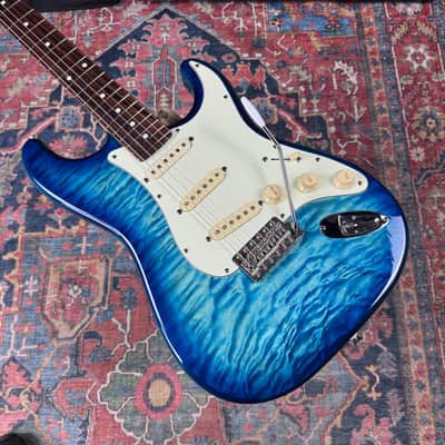 Fender FSR Quilt Top Stratocaster Model ST62-QT-AQB - Aquamarine Blue image 10