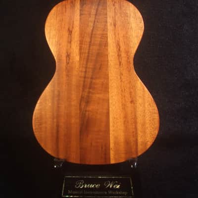 Handmade Soprano Ukulele, Solid Hawaiian Koa, Hibiscus Inlay, Soft-bag, Bruce Wei UG13-2236 image 7