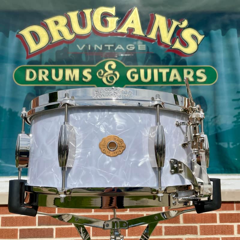 Slingerland Gene Krupa Limited Edition Radio King 6.5x14 Solid Maple Snare Drum White Marine Pearl image 1