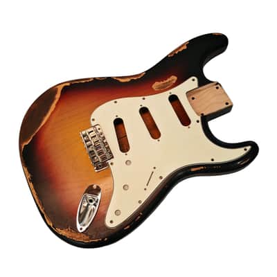 Relic NITRO three tone sunburst Gloss Alder Strat guitar body - 1.7kg image 2