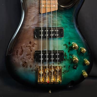 Ibanez SR400EPBDX SR Standard Bass, Poplar Burl Top, Tropical Seafloor Burst image 2