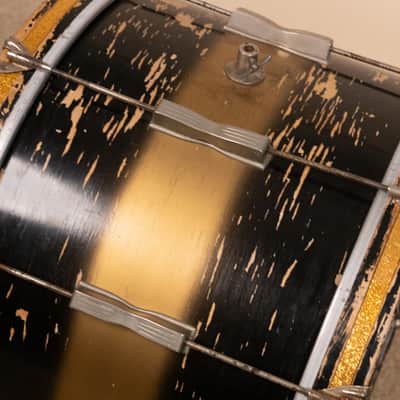Vintage Ludwig 14x22 Black and Gold Duco Bass Drum image 8