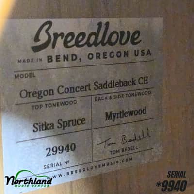 Breedlove Oregon Concert Saddleback CE - *9940 image 9